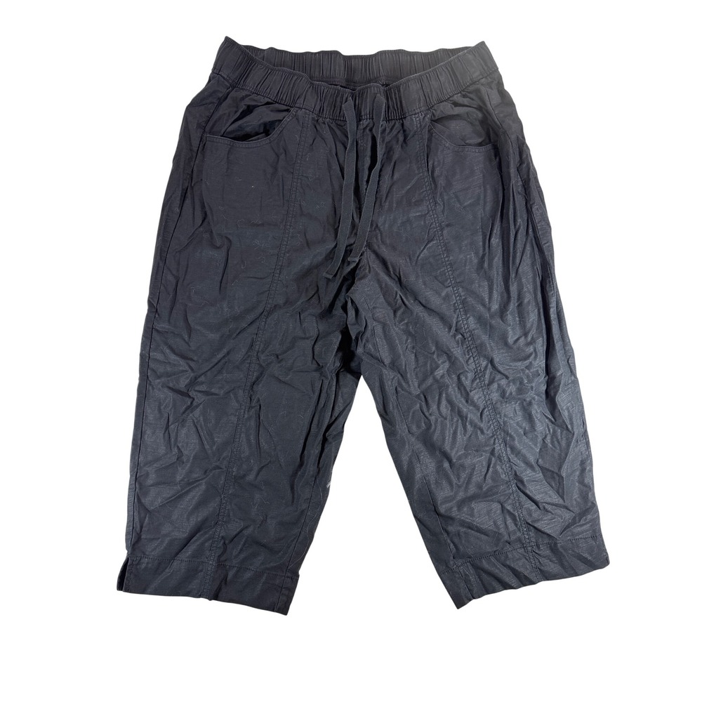 Lane Bryant‎ Black Capri Pants Womens 18/20 Cotton Lyocell Drawstring Cropped